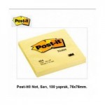 Post-it 654 Yapışkanlı Not Kağıdı Sarı 76 x 76	