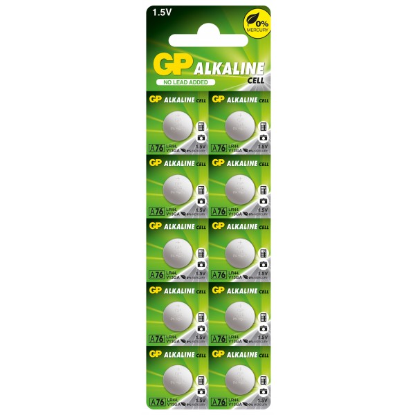 GP Alkalin Düğme Pil LR44 1.5V x 10 Adet