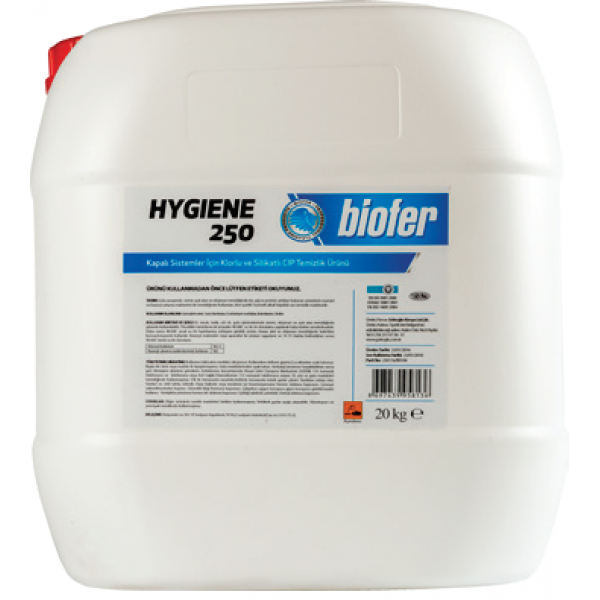 Biofer 20 Lt Hygiene 250 Kapalı Sistemler İçin Klorlu Ve Silikatlı Ayak Dezenfektanı