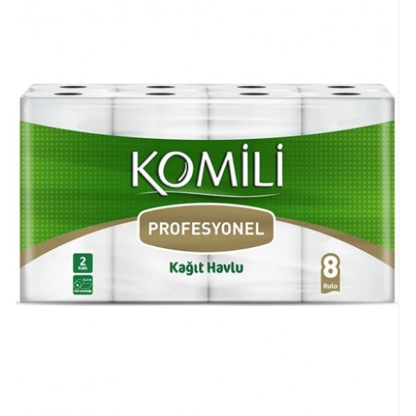 Komili Profesyonel 24 Rulo Ev Tipi Kağıt Havlu (22,7cm) 12,5M 24 Rulo
