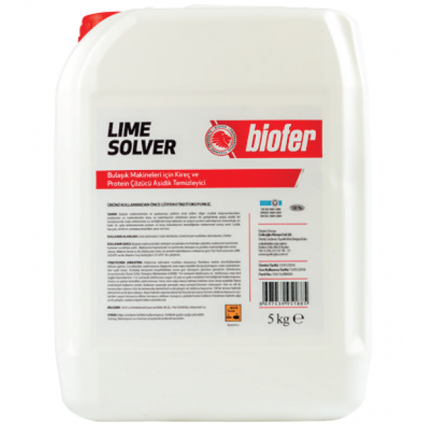 Biofer 5 Lt Lime Solver Bulaşık Makinesi Kireç Ve Protein Çözücü Asidik Temizleyici