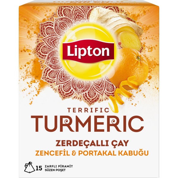 Lipton Turmeric Piramit Poşet Çay Zerdeçallı 2 G x 15 Adet