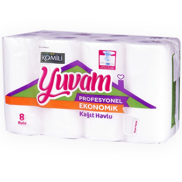 Komili Yuvam Profesyonel 24 Rulo Ev Tipi Kağıt Havlu (22,7cm) 10.8M 