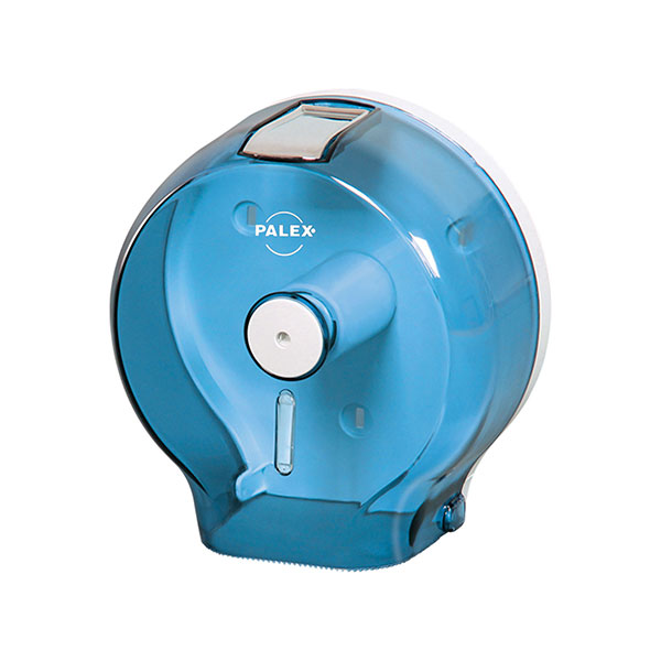 Palex Jumbo Dıştan Çekmeli Tuvalet Kağıdı Dispenseri - Şeffaf Mavi