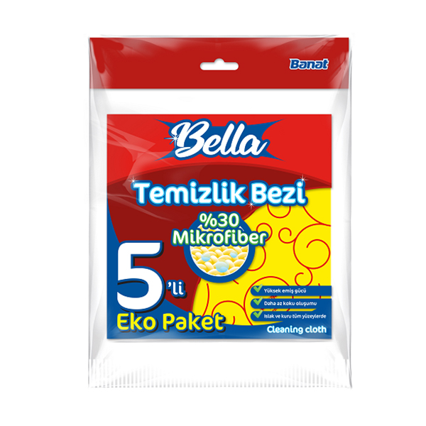 Banat Bella %30 Mikrofiberli Temizlik Bezi - 5 Adet