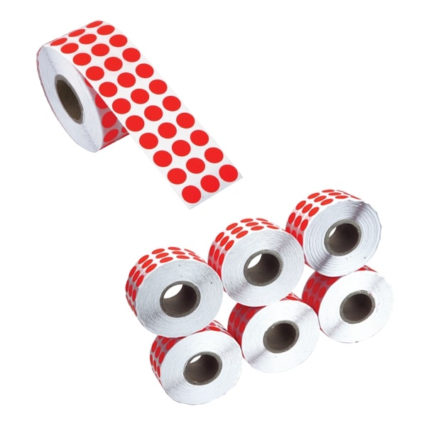 Tanex Nokta Etiketi 20 Mm Kırmızı 2500'lü