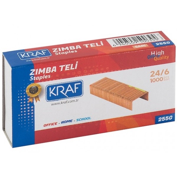 Kraf Zımba Teli Sarı 24/6 1000 Lİ